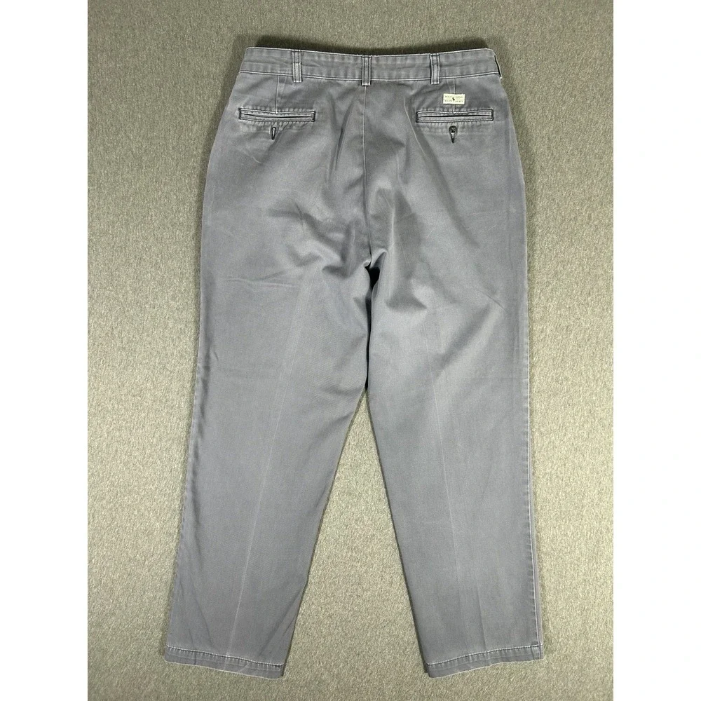 Polo Ralph Lauren Chino Pants Mens 35x32 Gray Cotton Flat Front Straight